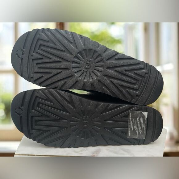 UGG Ultra Mini Belted Roller Boots Black Suede Shearling Platform Women’s 12 EU - Picture 10 of 12